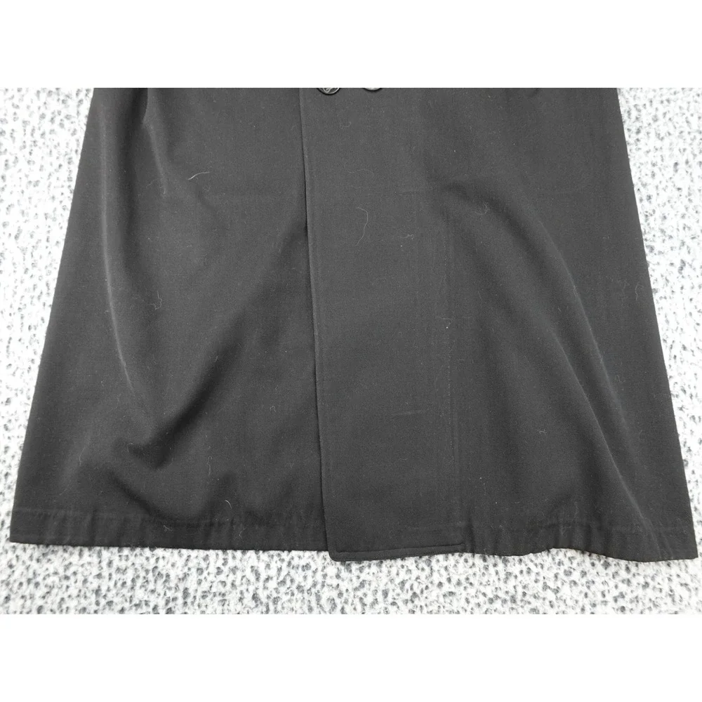 Naval Clothing Depot Trench Coat Mens 44 Long Black Vintage 100% Wool Belted